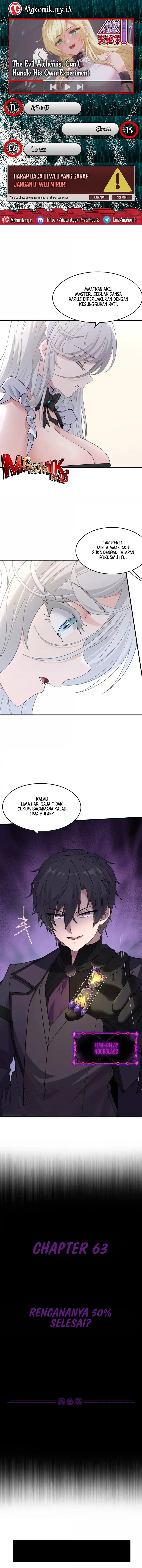 The Evil Alchemist Can’t Handle His Own Experiment Chapter 63 Bahasa Indonesia
