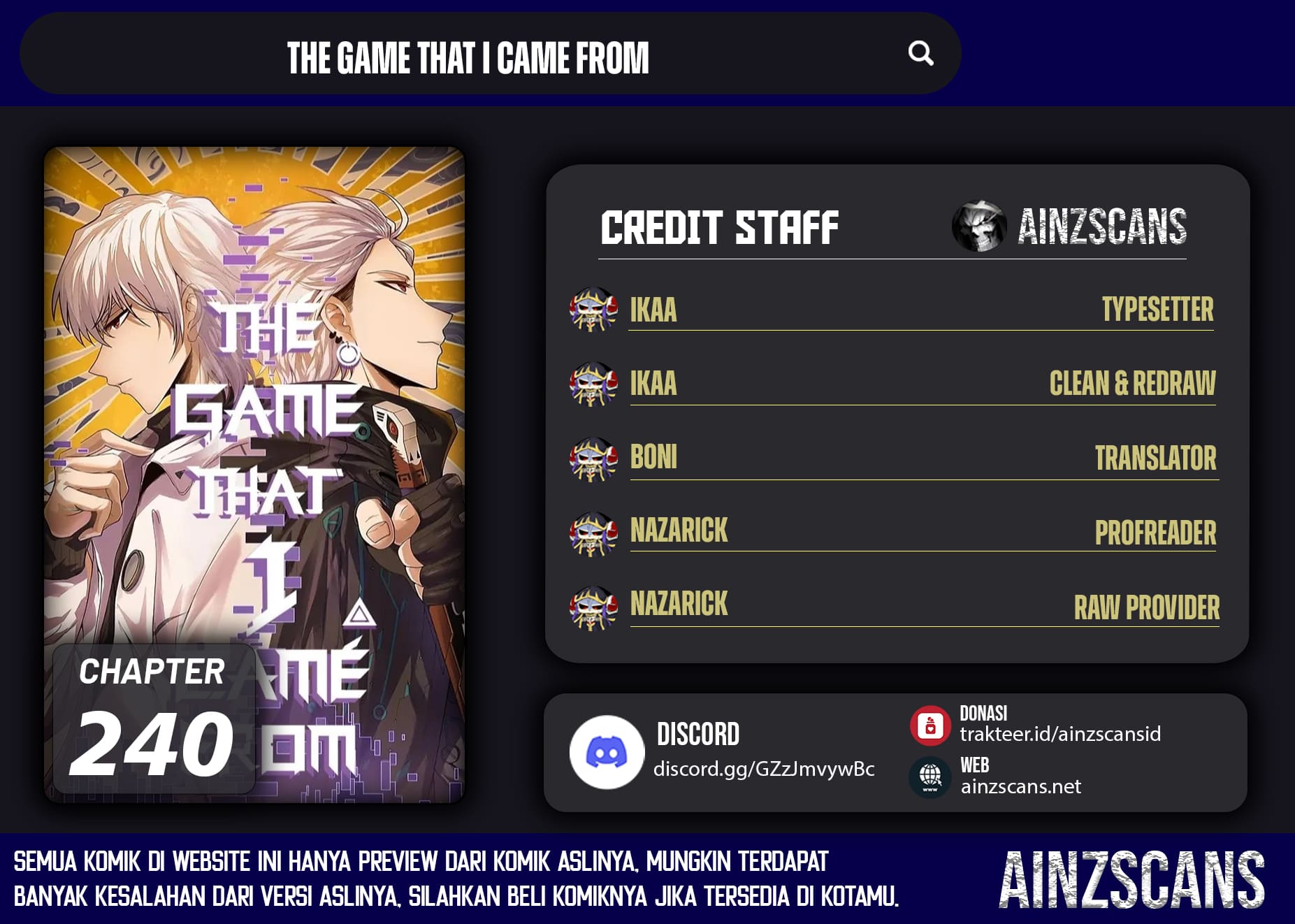 Dilarang COPAS - situs resmi www.mangacanblog.com - Komik the game that i came from 240 - chapter 240 241 Indonesia the game that i came from 240 - chapter 240 Terbaru 0|Baca Manga Komik Indonesia|Mangacan