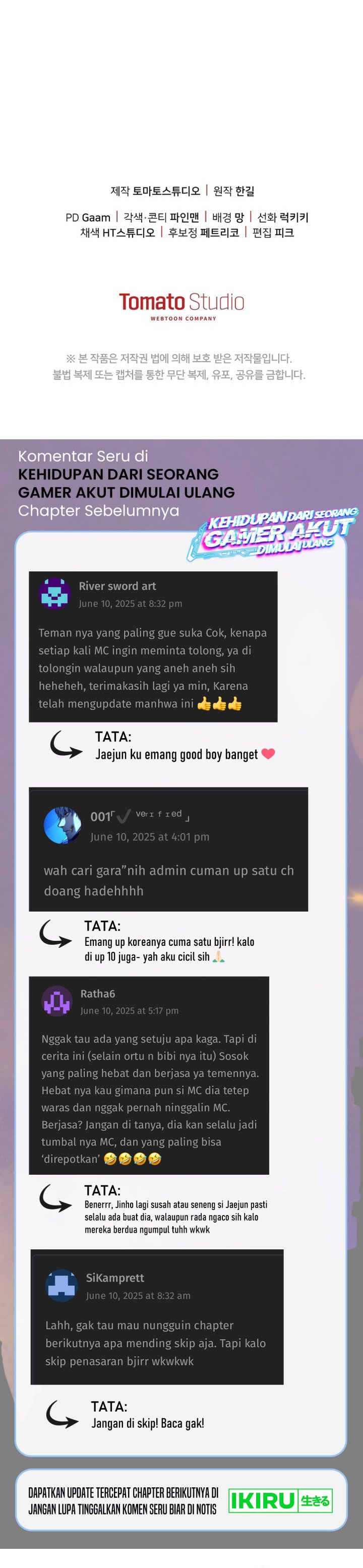 The Game’s Addict Reset Chapter 26 Bahasa Indonesia