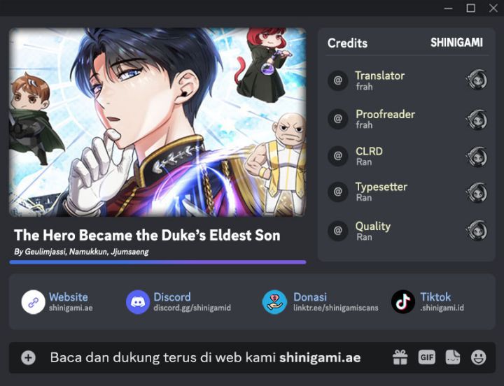 The Hero Became the Duke’s Eldest Son Chapter 32 Bahasa Indonesia