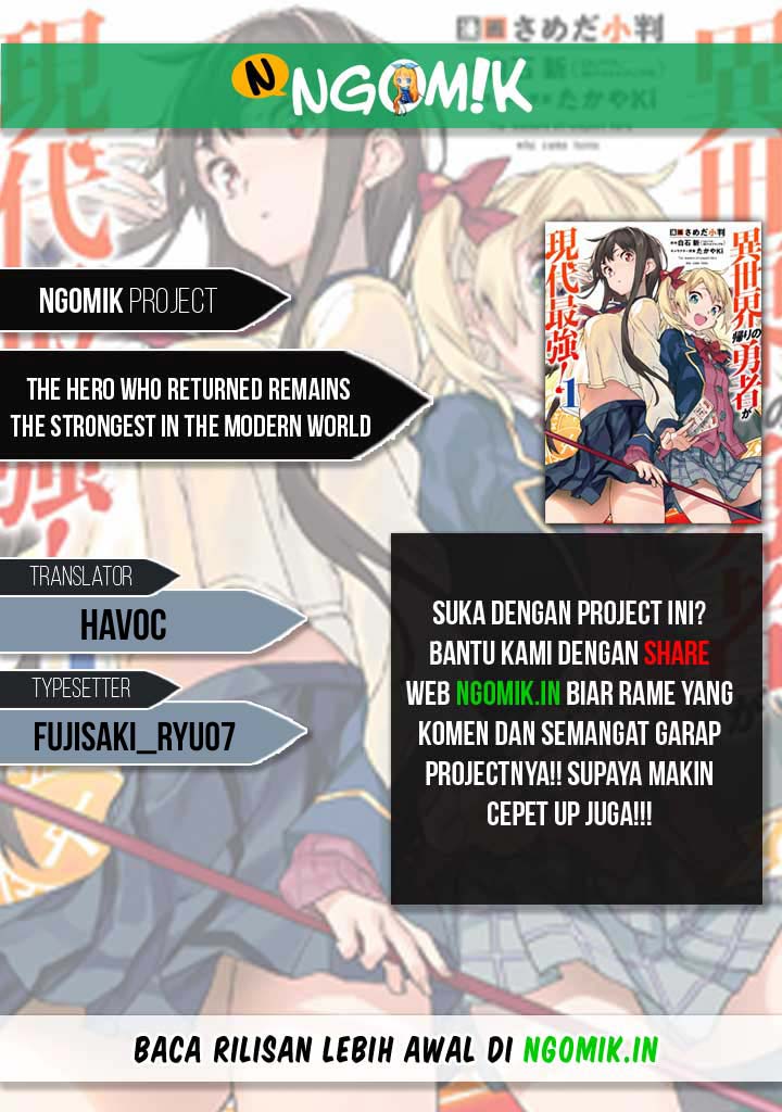 The Hero Who Returned Remains the Strongest in the Modern World Chapter 07.3 Bahasa Indonesia