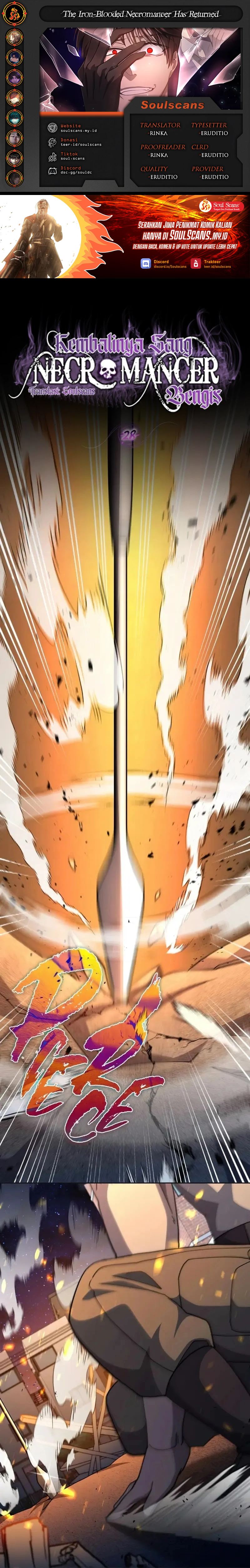 The Iron-Blooded Necromancer Has Returned Chapter 28 Bahasa Indonesia