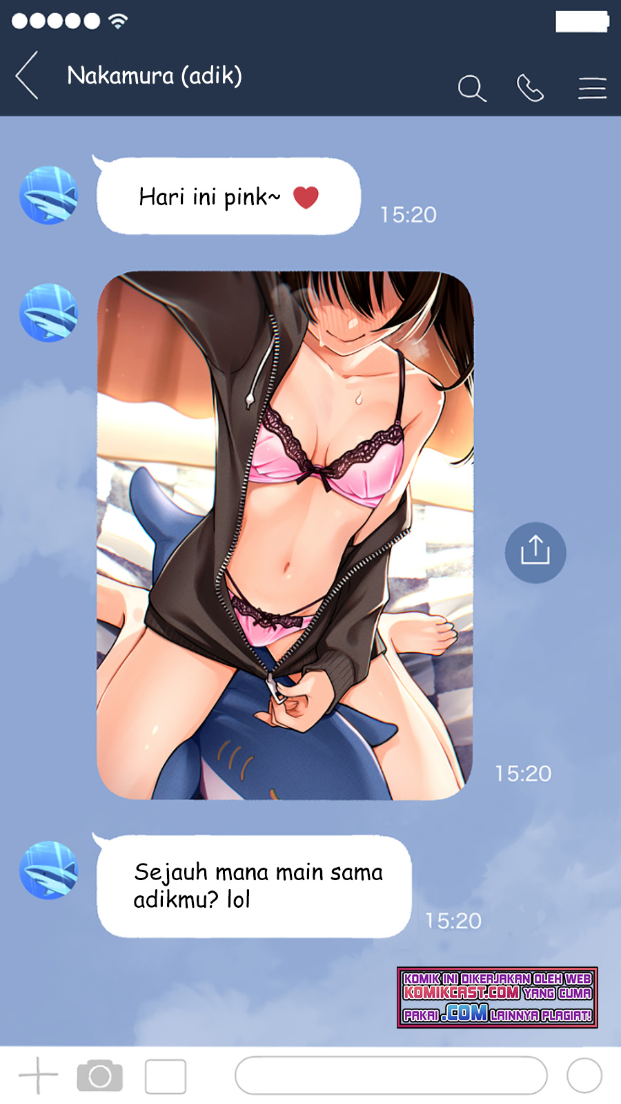 The Kouhai Who Reports the Color of Her Underwear to Me Every Morning for Some Reason Chapter 15 Bahasa Indonesia