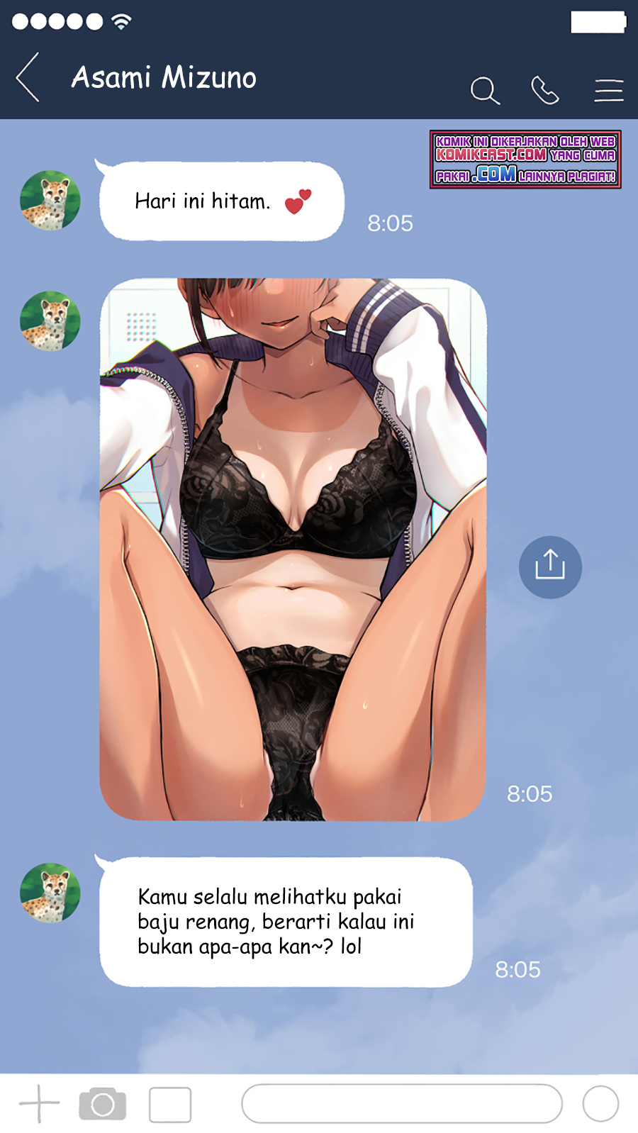 The Kouhai Who Reports the Color of Her Underwear to Me Every Morning for Some Reason Chapter 21 Bahasa Indonesia