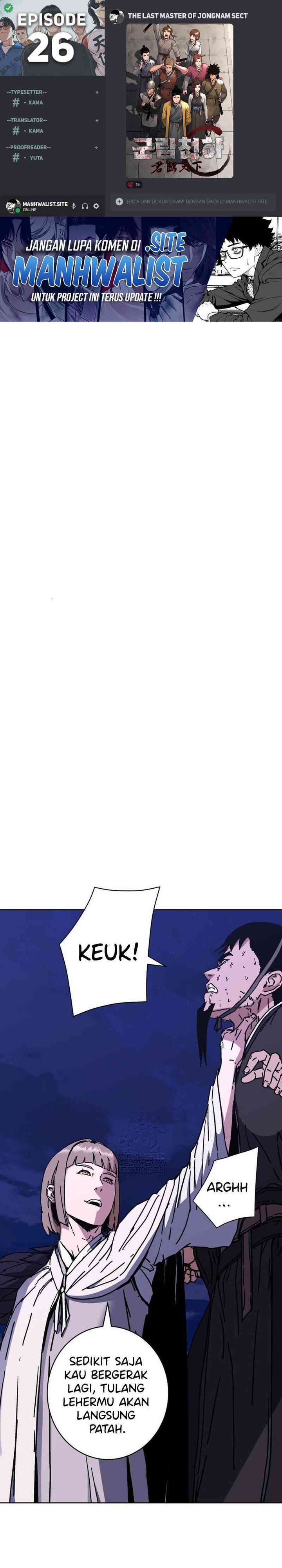 The Last Master of Jongnam Sect Chapter 26 Bahasa Indonesia