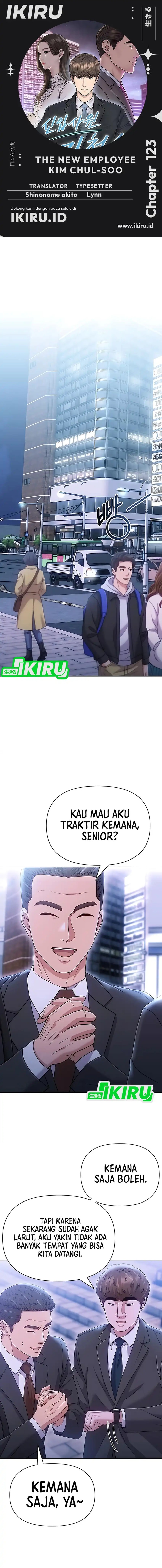 The New Employee Kim Chul-Soo Chapter 123 Bahasa Indonesia