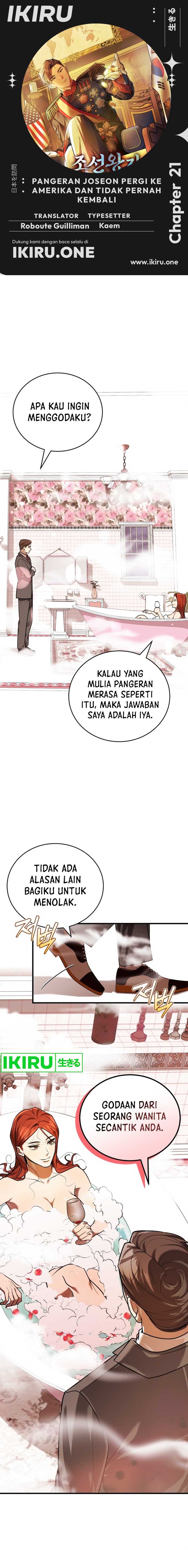 The Prince of Joseon: A One-Way Journey to America Chapter 21 Bahasa Indonesia