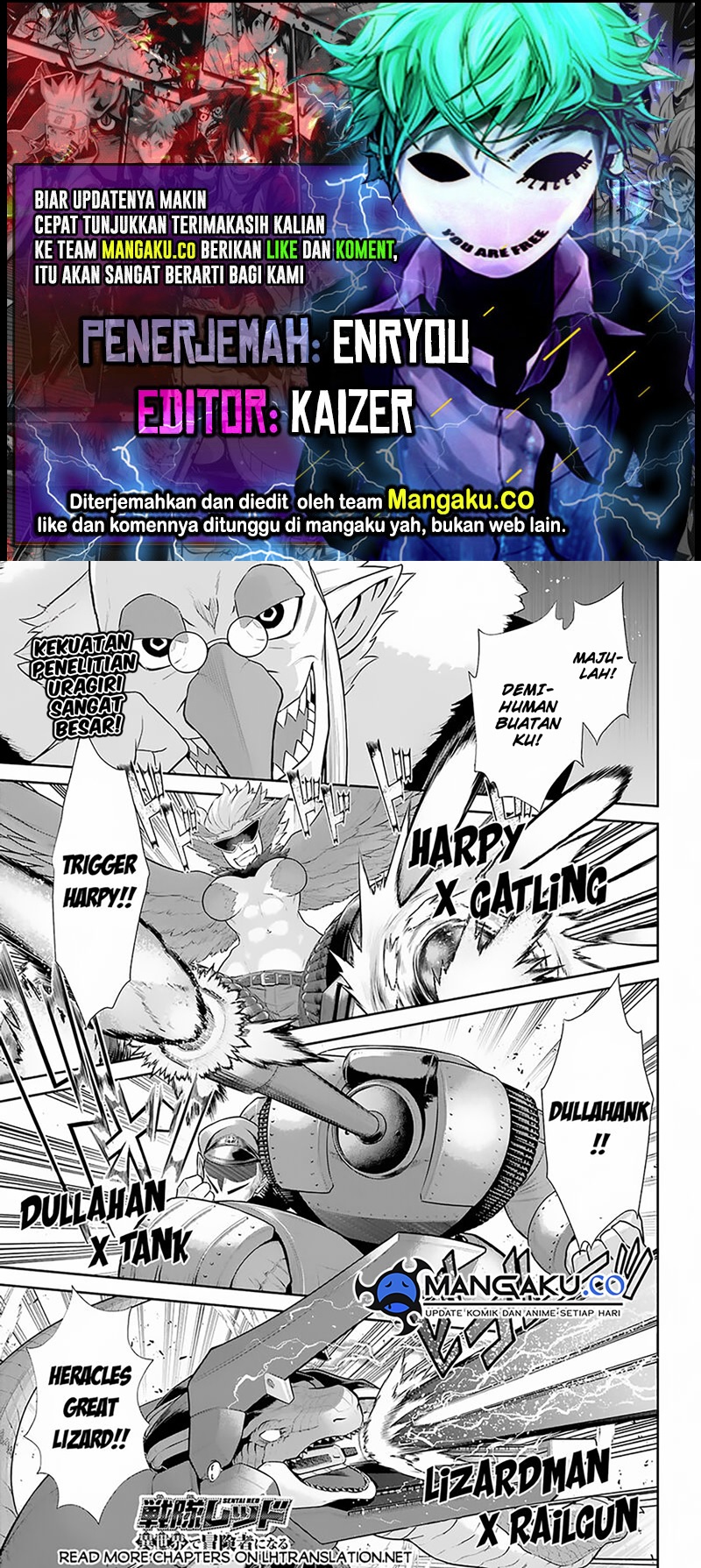 The Red Ranger Becomes an Adventurer in Another World Chapter 28.1 Bahasa Indonesia