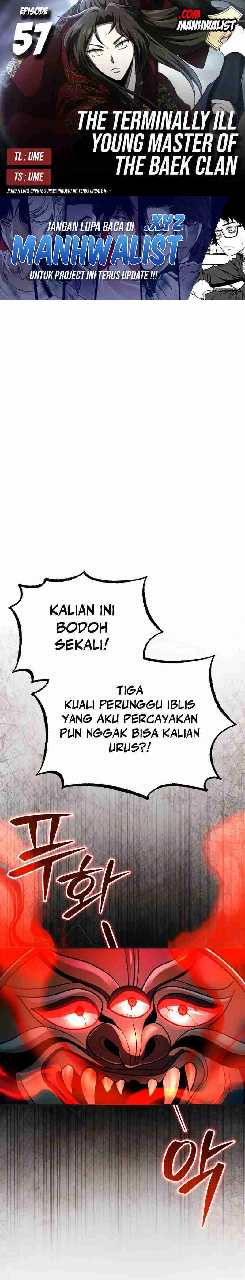 The Terminally Ill Young Master of the Baek Clan Chapter 57 Bahasa Indonesia