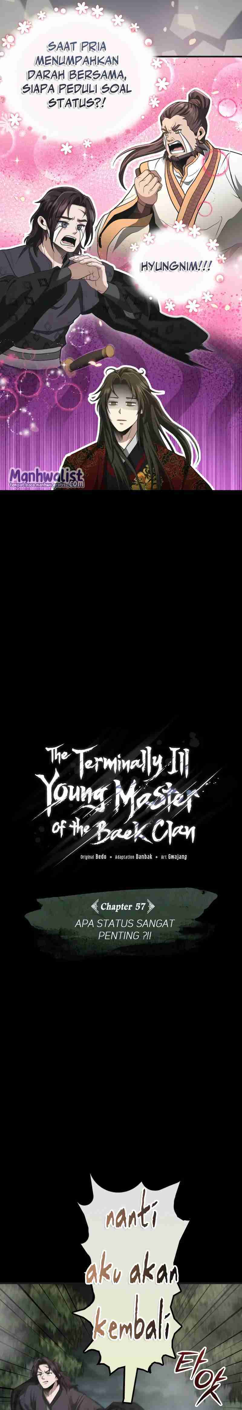 The Terminally Ill Young Master of the Baek Clan Chapter 57 Bahasa Indonesia