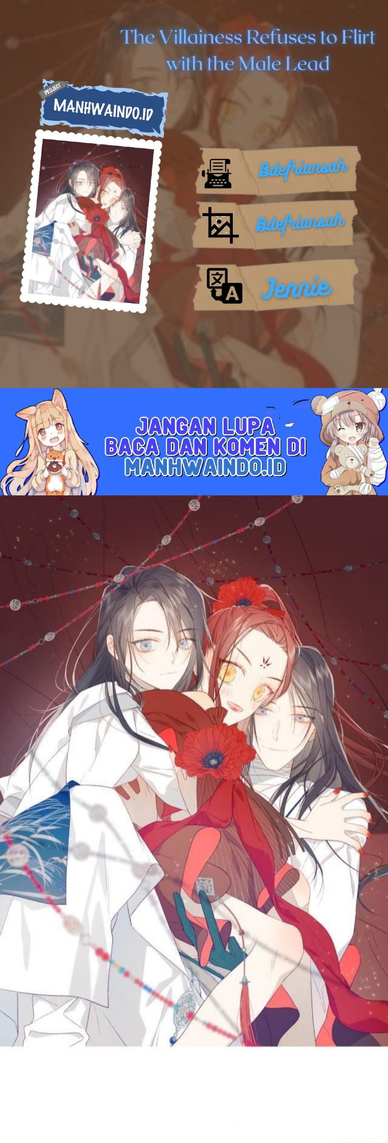 The Villainess Refuses to Flirt with the Male Lead Chapter 37 Bahasa Indonesia