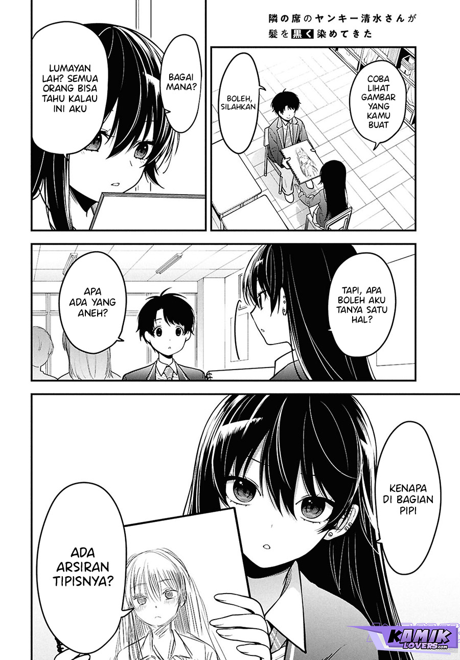 Tonari no Seki no Yankee Shimizu-san ga Kami o Kuroku Sometekita chapter 1
