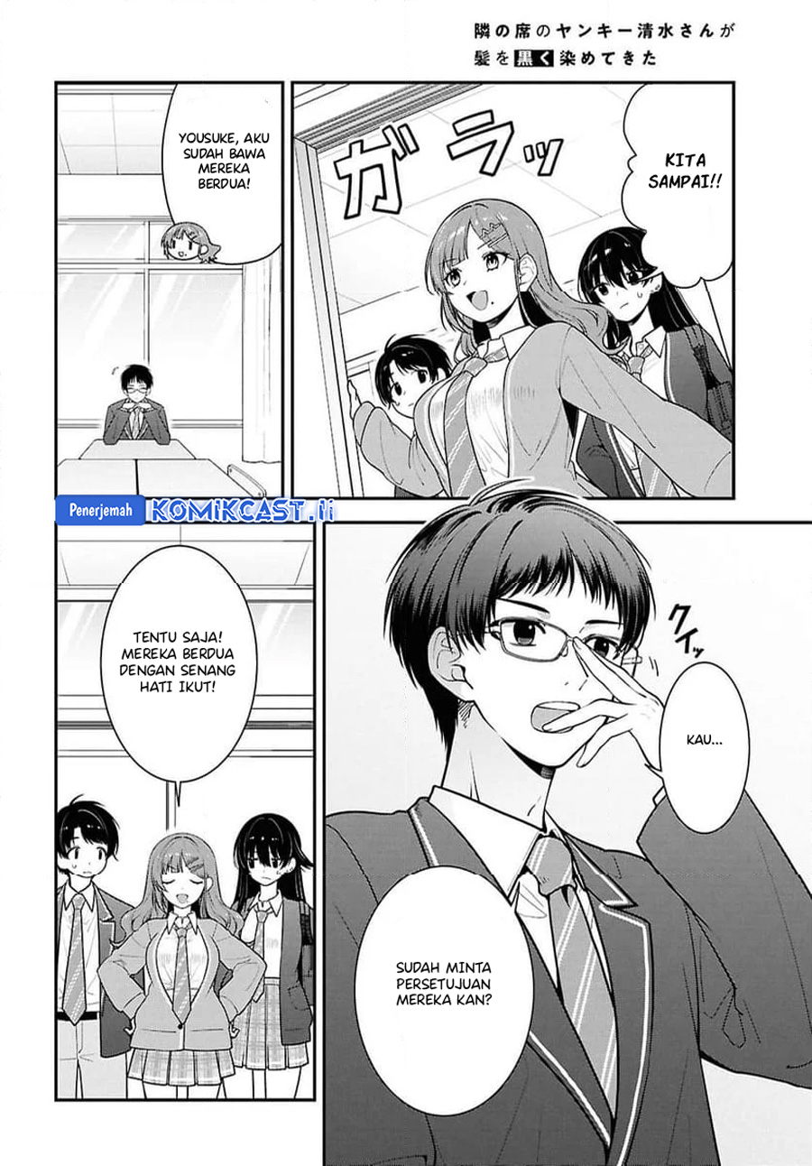 Tonari no Seki no Yankee Shimizu-san ga Kami o Kuroku Sometekita chapter 10