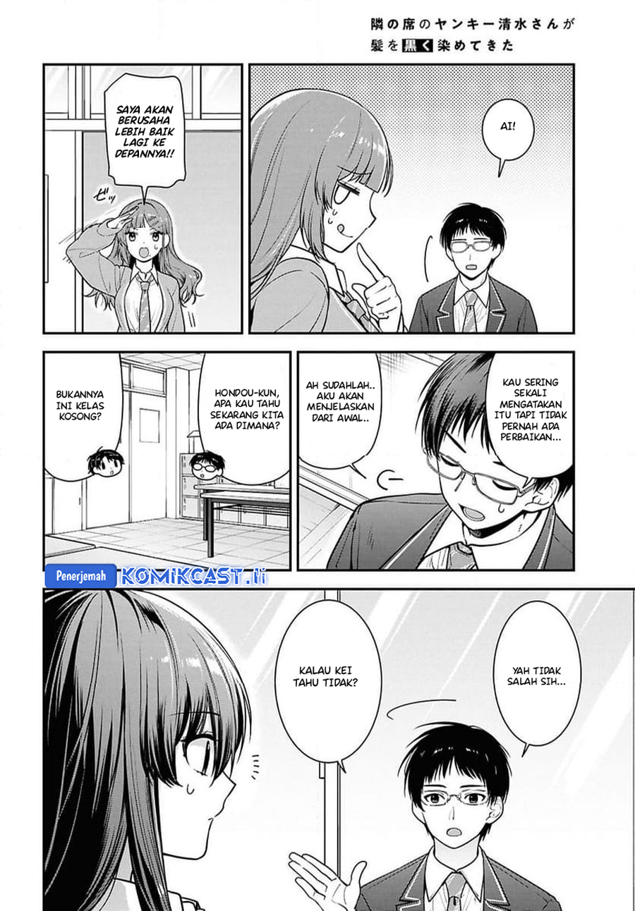 Tonari no Seki no Yankee Shimizu-san ga Kami o Kuroku Sometekita chapter 10