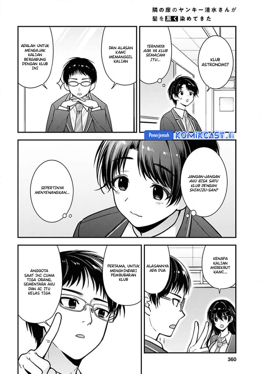 Tonari no Seki no Yankee Shimizu-san ga Kami o Kuroku Sometekita chapter 10