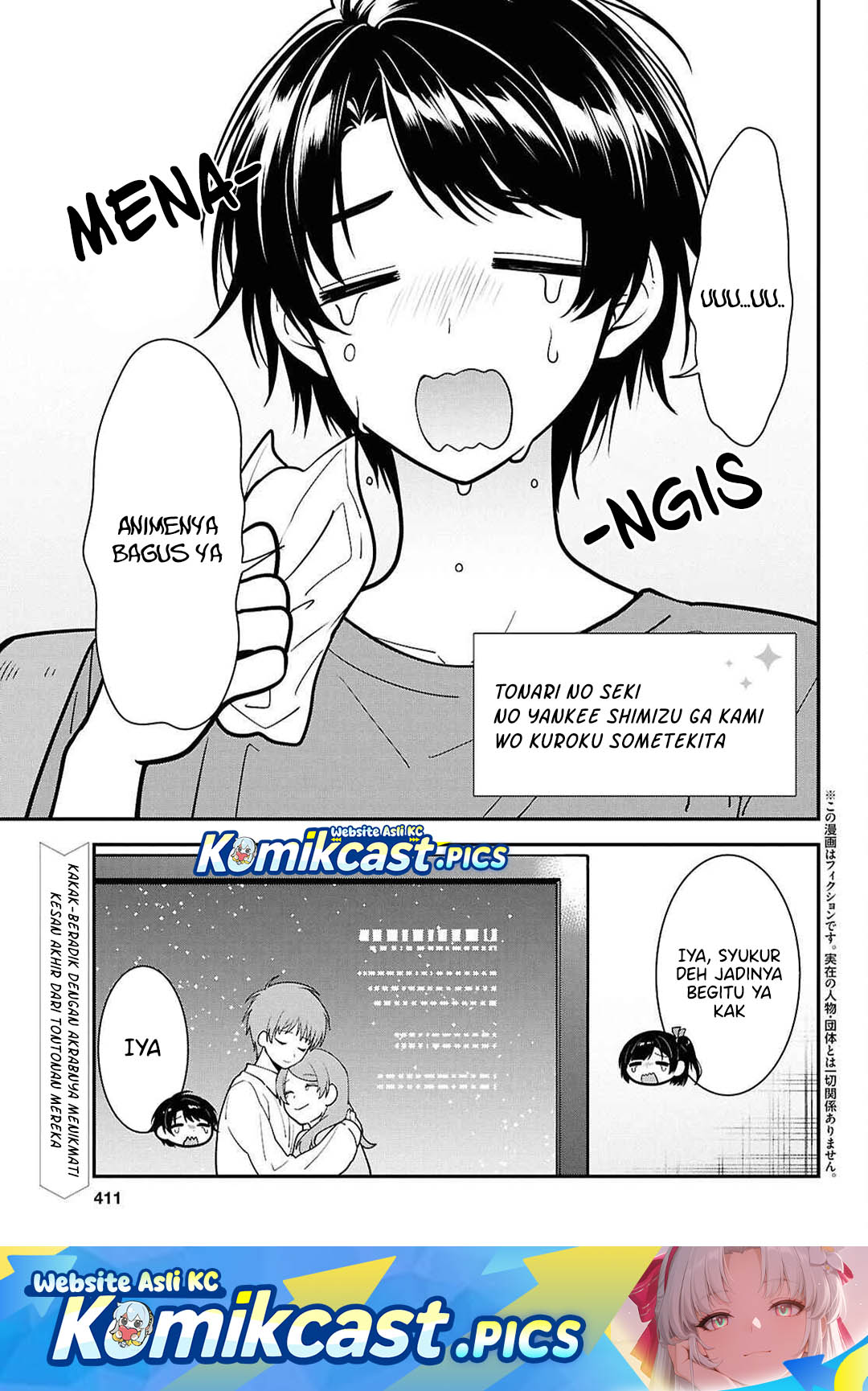 Tonari no Seki no Yankee Shimizu-san ga Kami o Kuroku Sometekita Chapter 12 Bahasa Indonesia