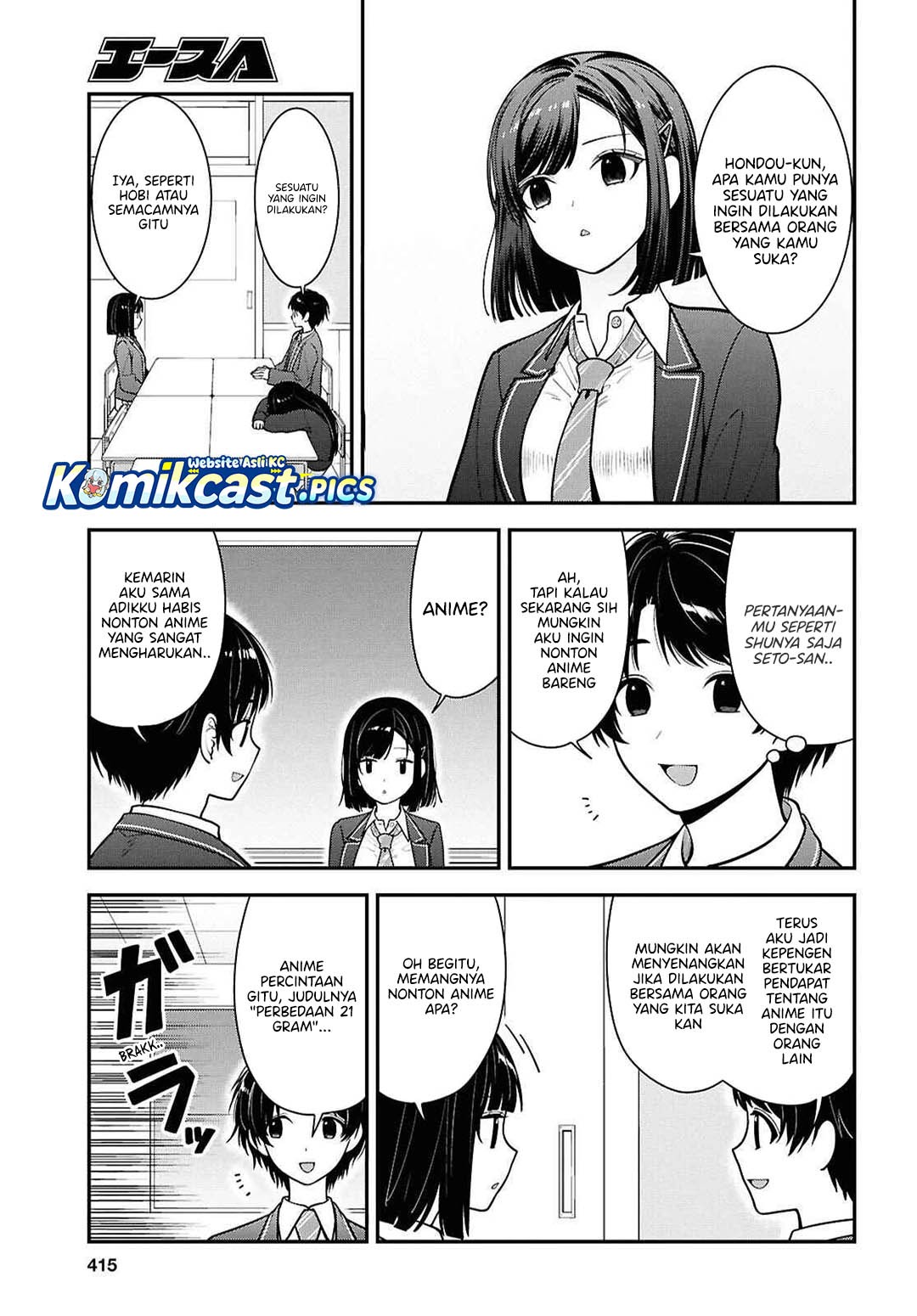 Tonari no Seki no Yankee Shimizu-san ga Kami o Kuroku Sometekita Chapter 12 Bahasa Indonesia