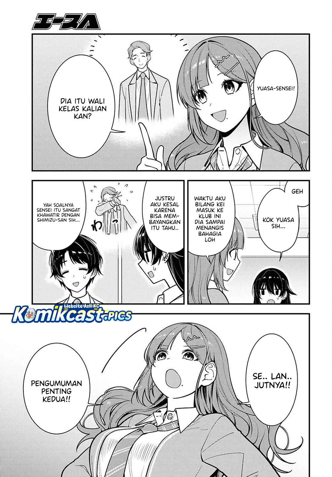 Tonari no Seki no Yankee Shimizu-san ga Kami o Kuroku Sometekita Chapter 12 Bahasa Indonesia