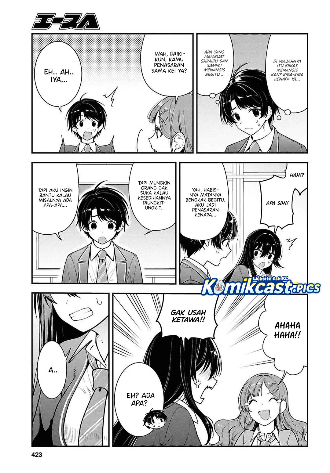 Tonari no Seki no Yankee Shimizu-san ga Kami o Kuroku Sometekita Chapter 12 Bahasa Indonesia