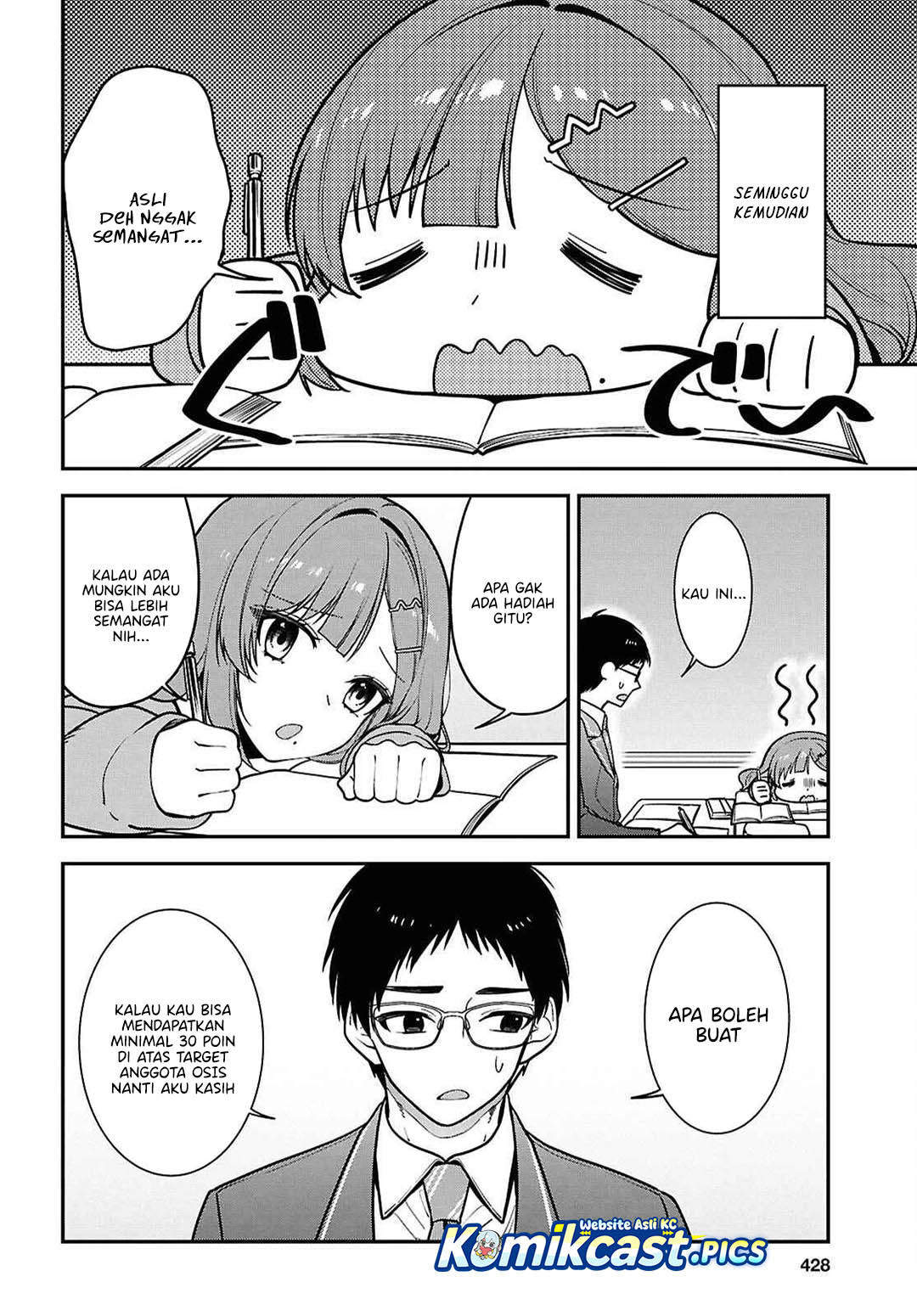 Tonari no Seki no Yankee Shimizu-san ga Kami o Kuroku Sometekita Chapter 12 Bahasa Indonesia