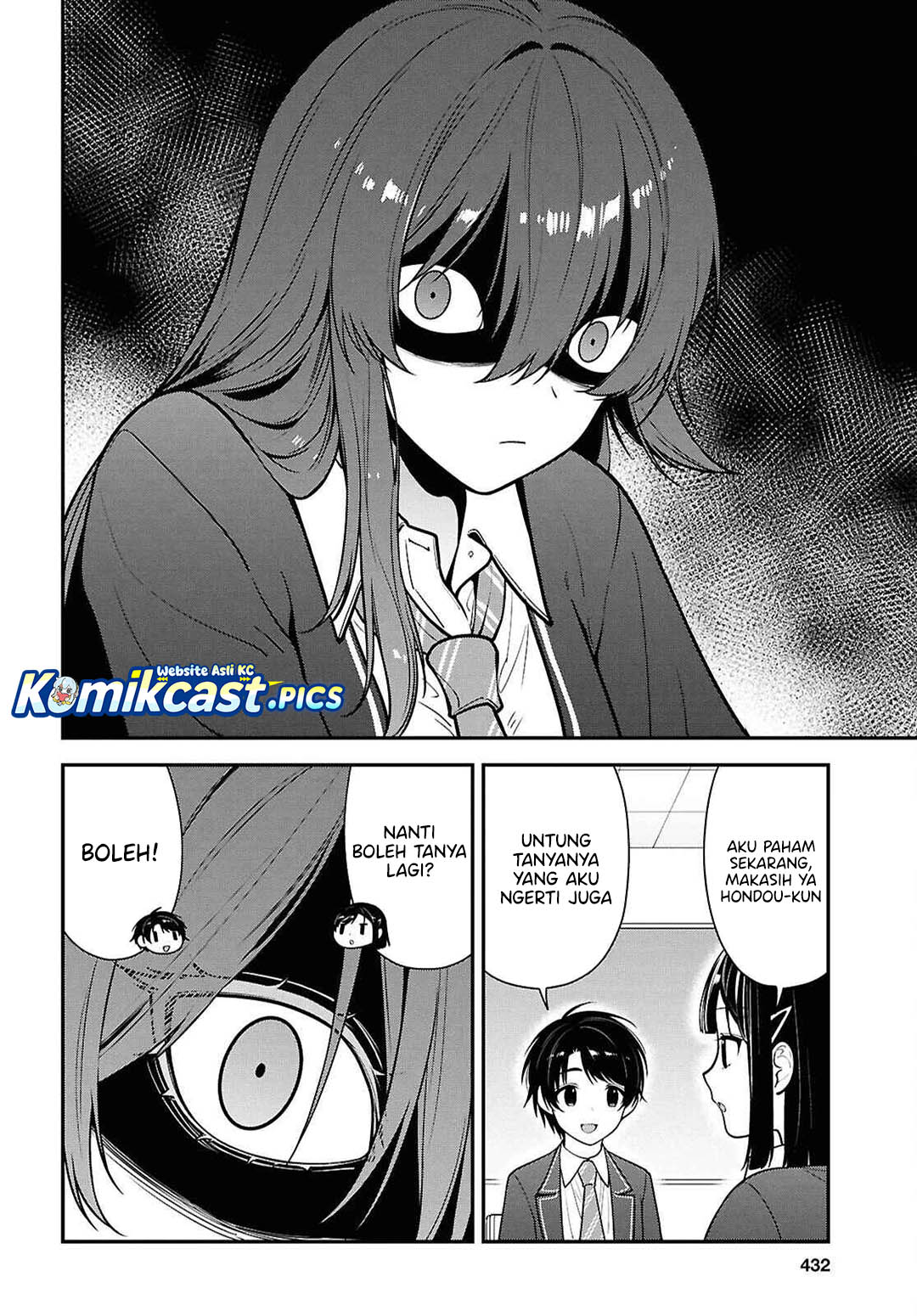 Tonari no Seki no Yankee Shimizu-san ga Kami o Kuroku Sometekita Chapter 12 Bahasa Indonesia