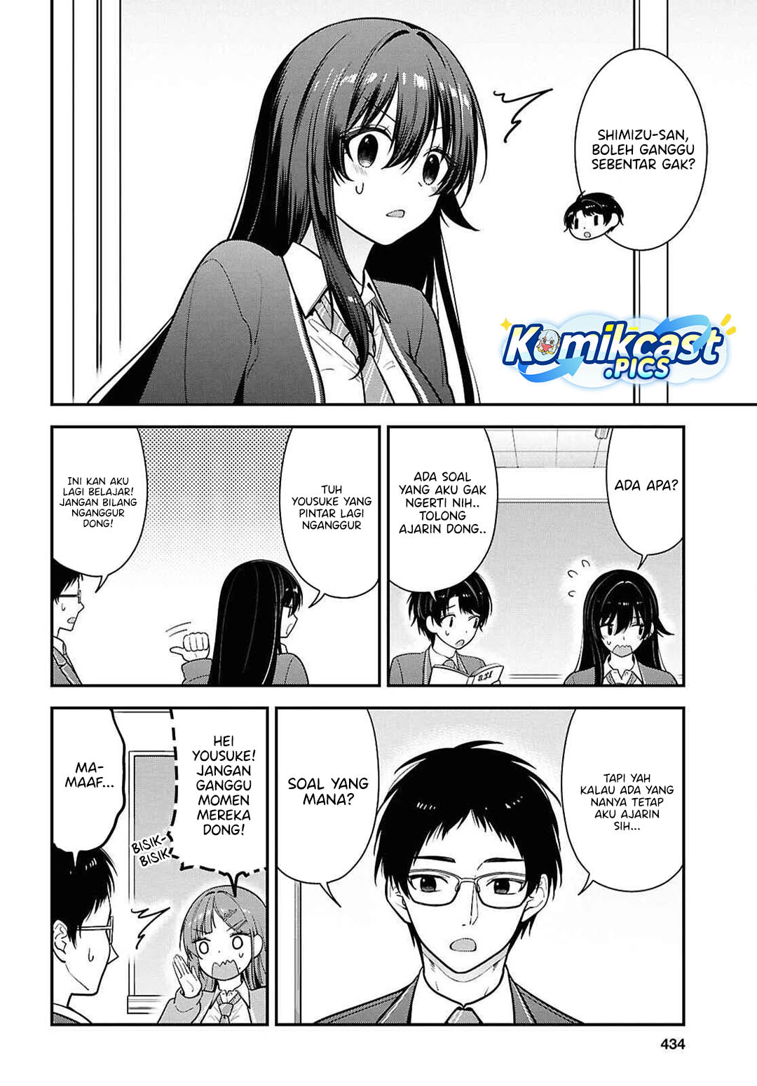 Tonari no Seki no Yankee Shimizu-san ga Kami o Kuroku Sometekita Chapter 12 Bahasa Indonesia
