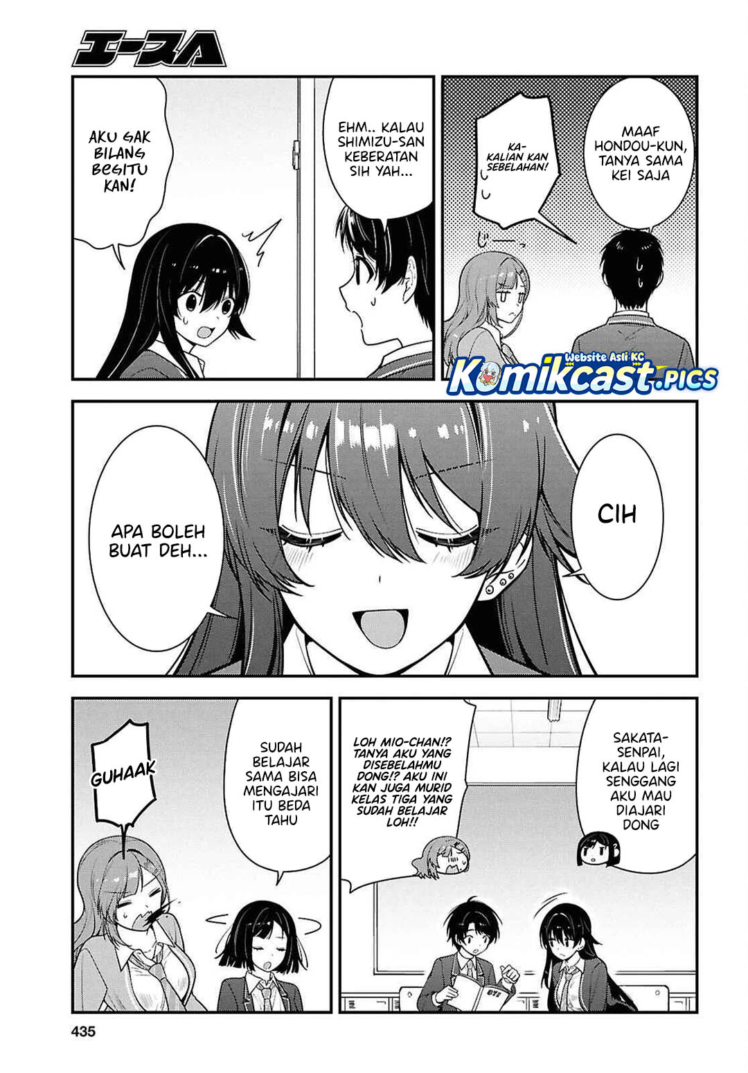 Tonari no Seki no Yankee Shimizu-san ga Kami o Kuroku Sometekita Chapter 12 Bahasa Indonesia