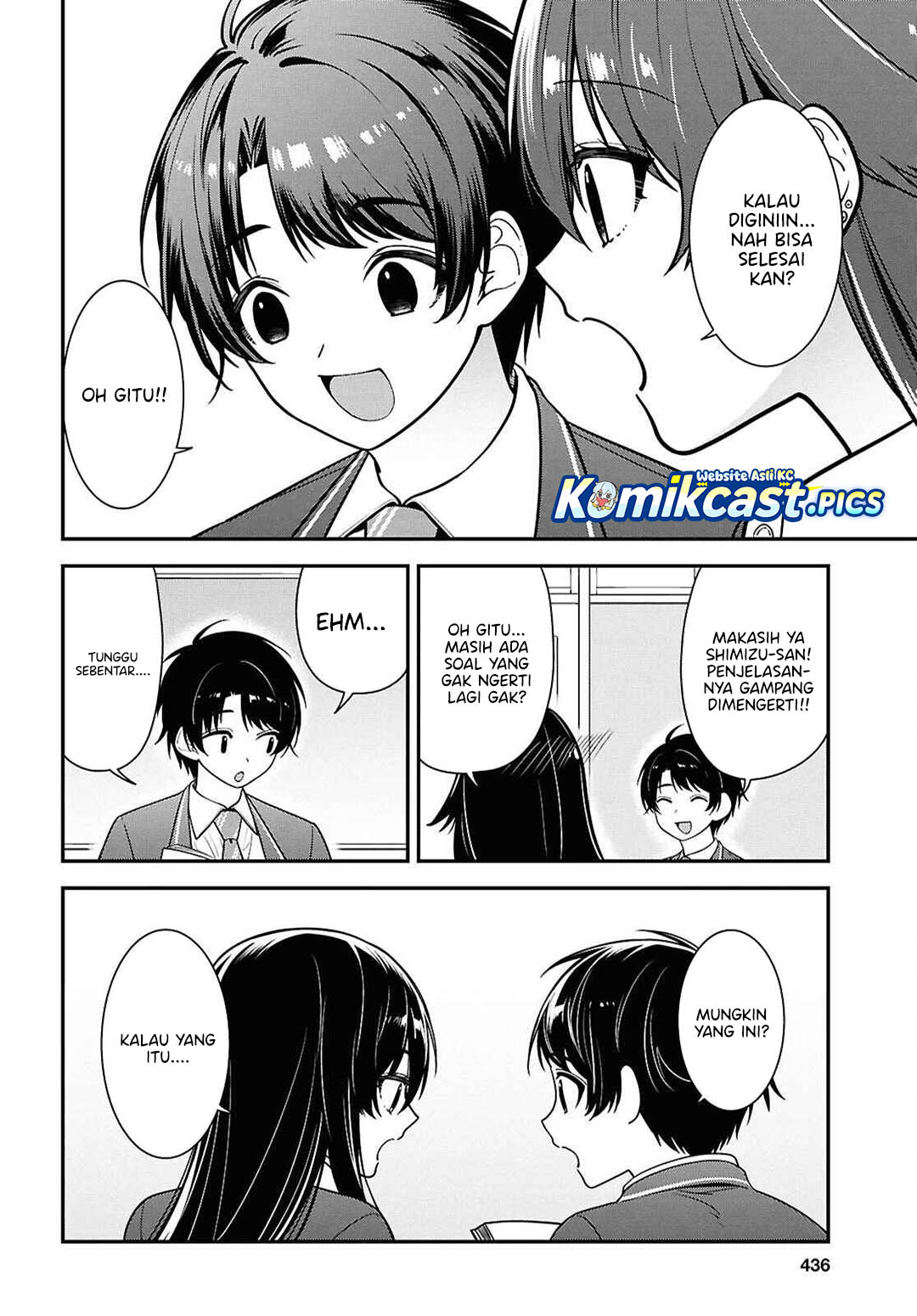 Tonari no Seki no Yankee Shimizu-san ga Kami o Kuroku Sometekita Chapter 12 Bahasa Indonesia