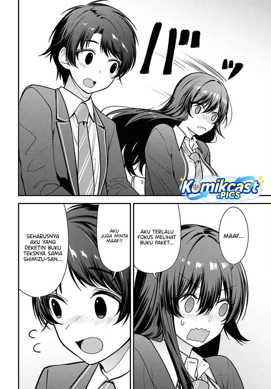 Tonari no Seki no Yankee Shimizu-san ga Kami o Kuroku Sometekita Chapter 12 Bahasa Indonesia