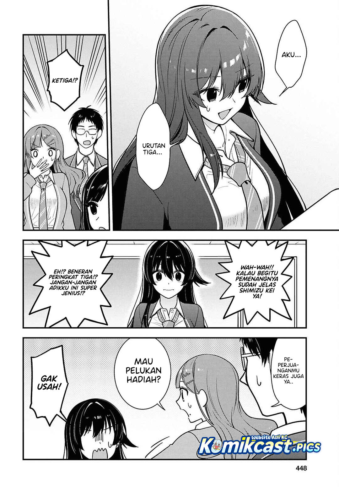 Tonari no Seki no Yankee Shimizu-san ga Kami o Kuroku Sometekita Chapter 12 Bahasa Indonesia