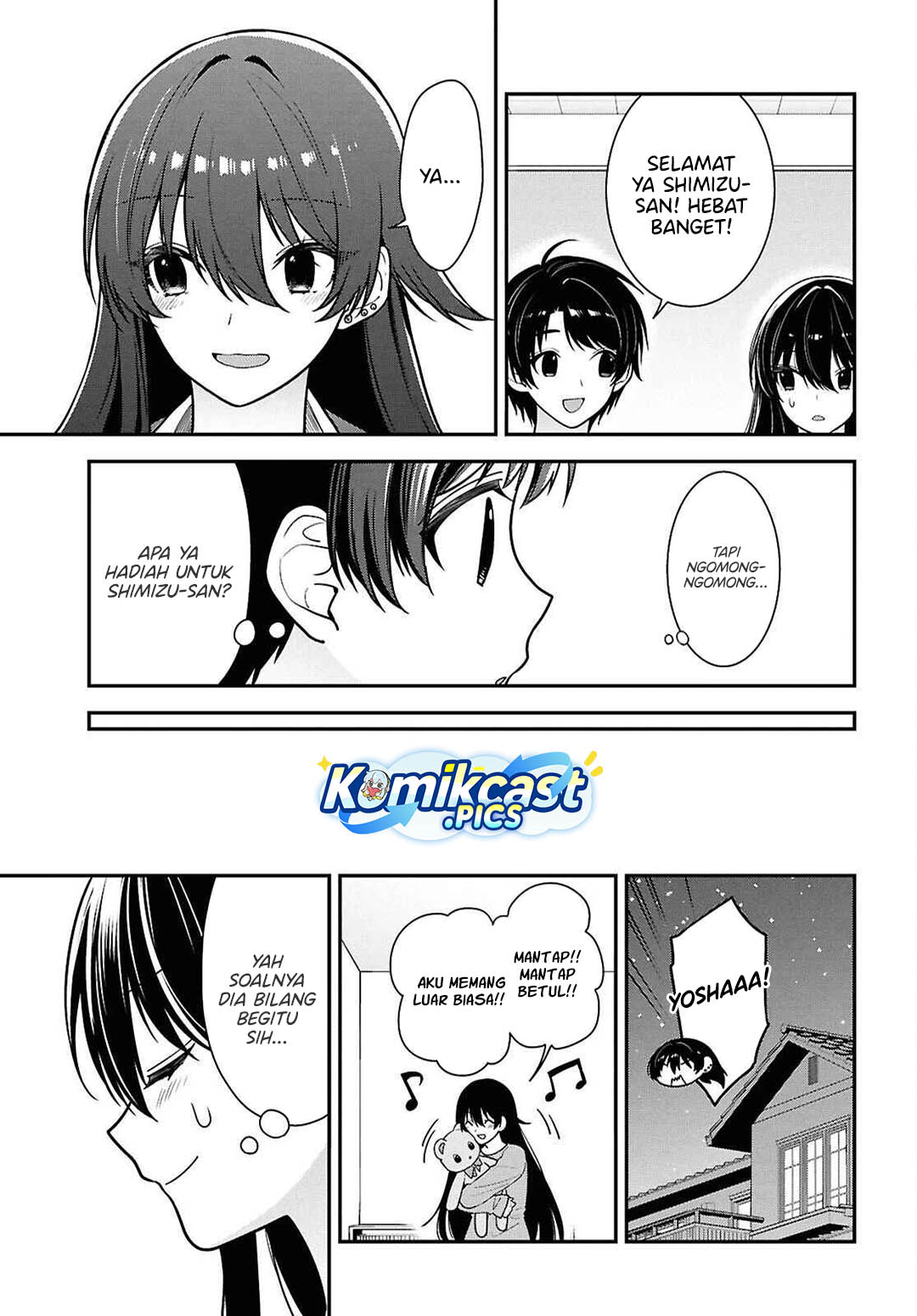 Tonari no Seki no Yankee Shimizu-san ga Kami o Kuroku Sometekita Chapter 12 Bahasa Indonesia