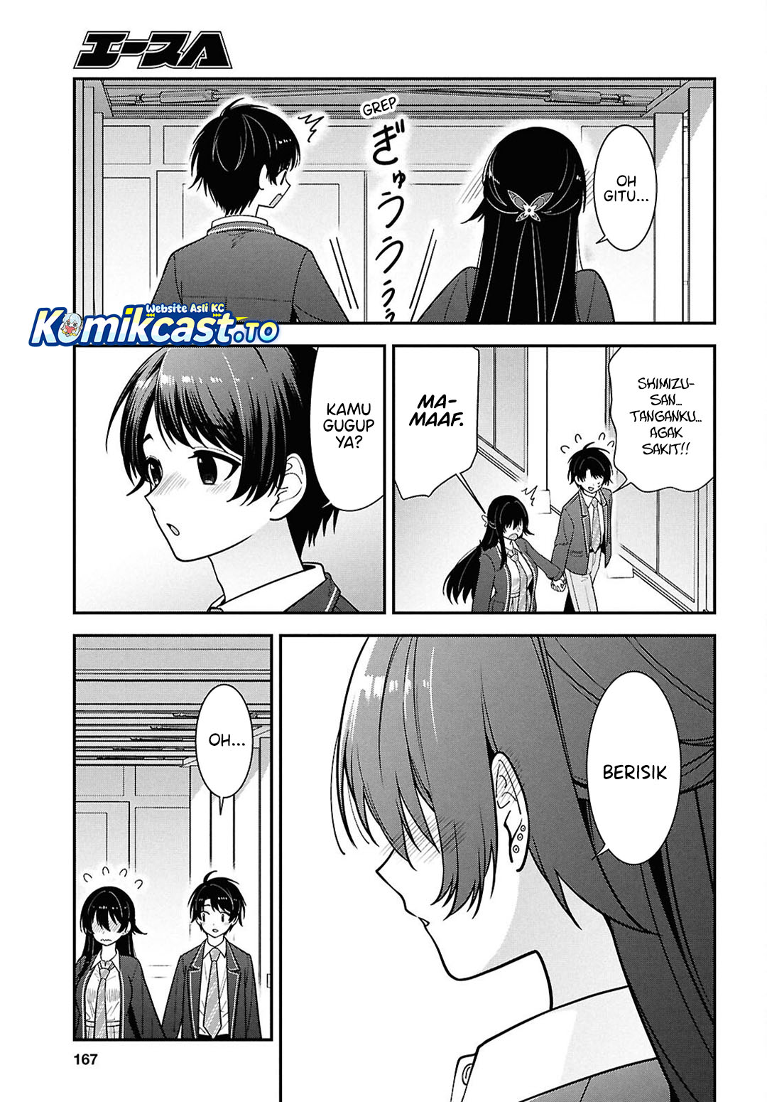 Tonari no Seki no Yankee Shimizu-san ga Kami o Kuroku Sometekita Chapter 14 Bahasa Indonesia