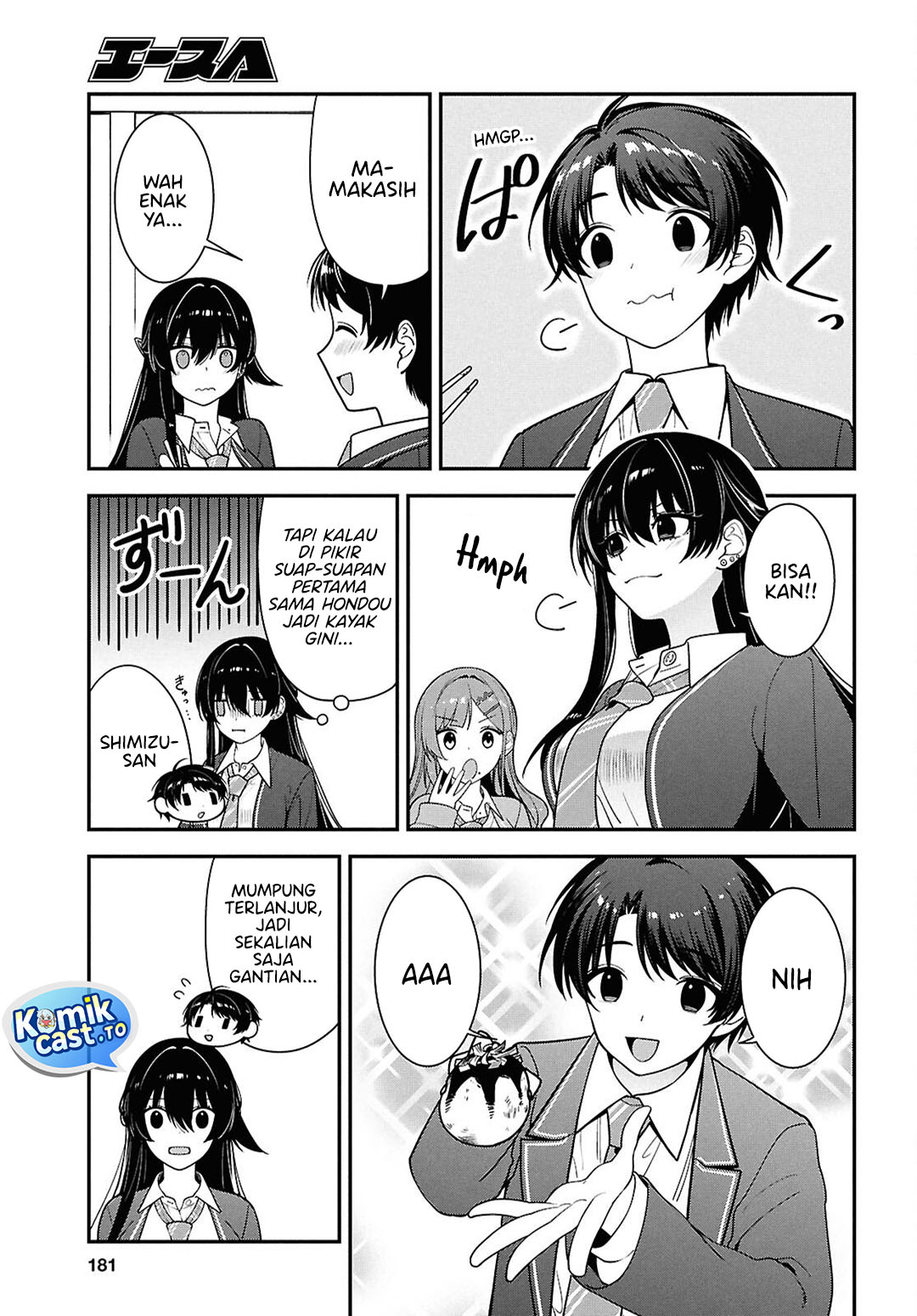Tonari no Seki no Yankee Shimizu-san ga Kami o Kuroku Sometekita Chapter 14 Bahasa Indonesia