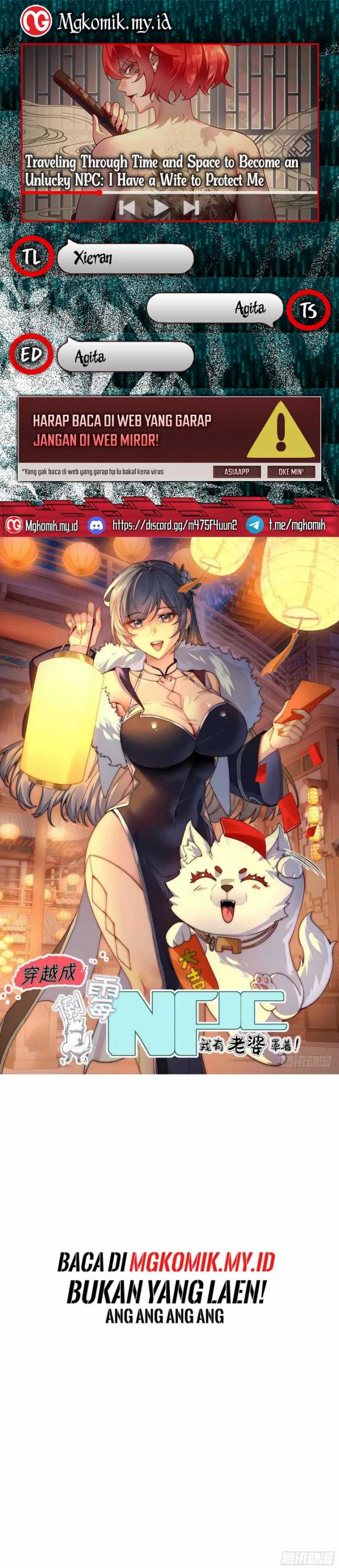 Traveling Through Time and Space to Become an Unlucky NPC: I Have a Wife to Protect Me Chapter 104 Bahasa Indonesia