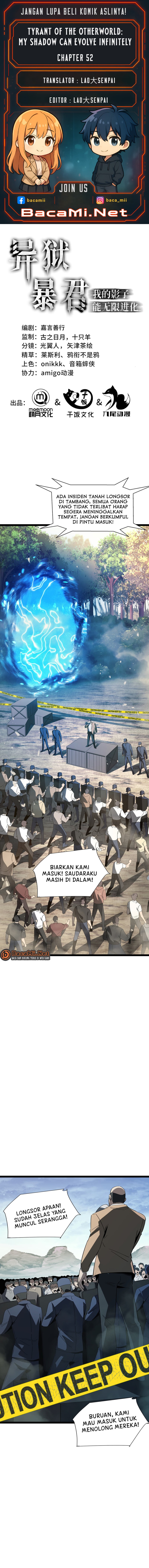 Tyrant of the Otherworld: My Shadow Can Evolve Infinitely Chapter 52 Bahasa Indonesia