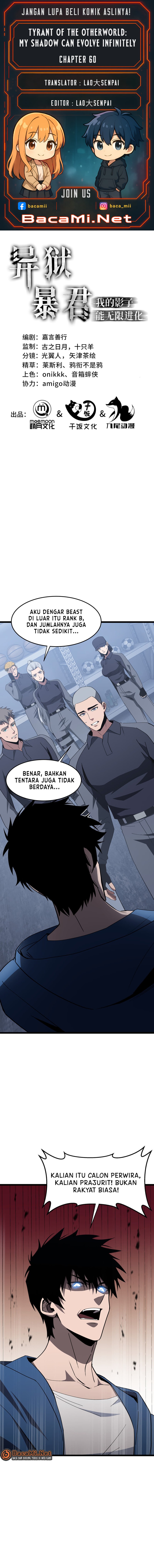 Tyrant of the Otherworld: My Shadow Can Evolve Infinitely Chapter 60 Bahasa Indonesia