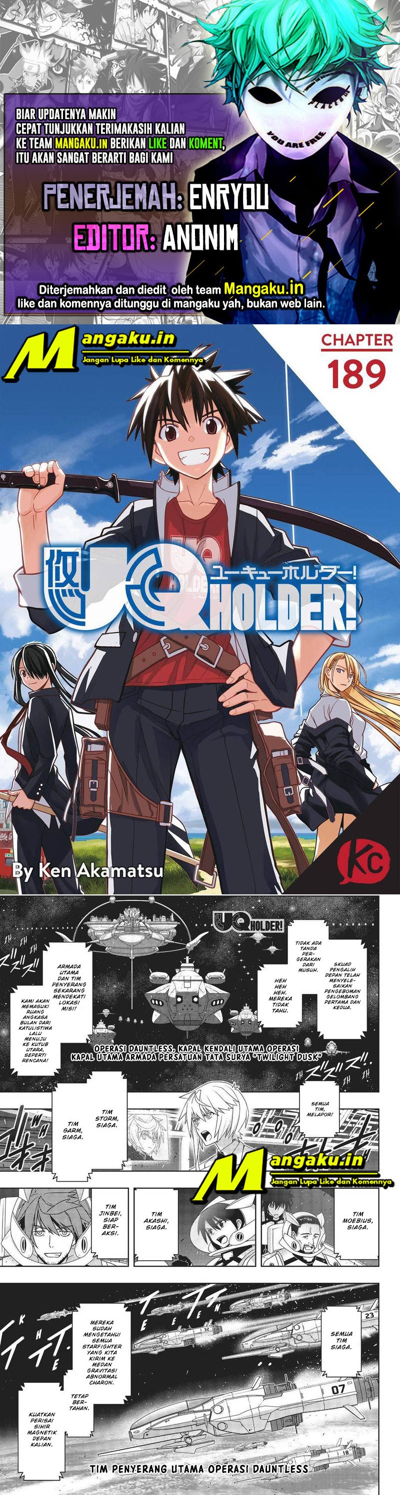 UQ Holder Chapter 189.1 Bahasa Indonesia