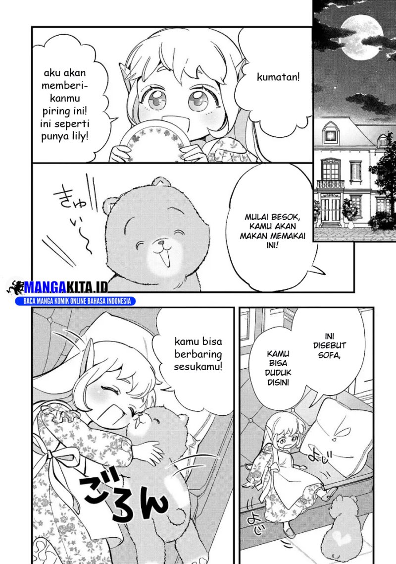 Urenokori no Dorei Elf wo Hirotta no de, Musume ni suru Koto ni shita Chapter 11.2 Bahasa Indonesia