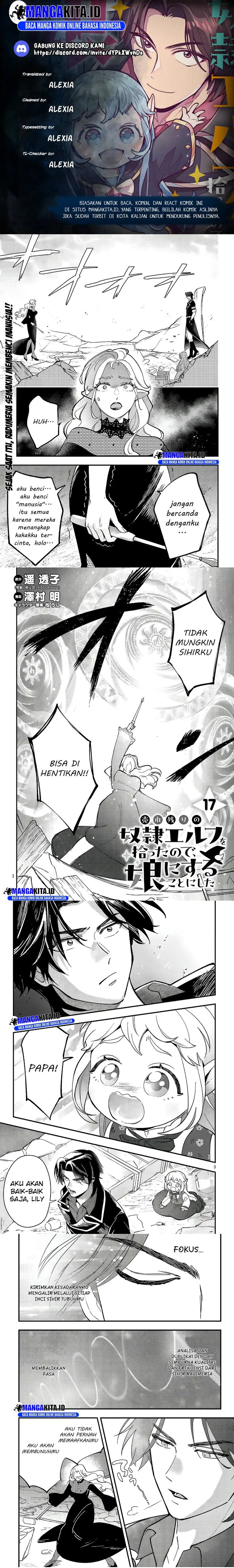 Urenokori no Dorei Elf wo Hirotta no de, Musume ni suru Koto ni shita Chapter 17.1 Bahasa Indonesia
