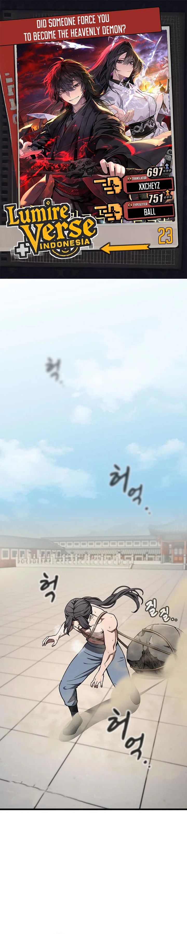 Who’s threatening you with a knife to make you a Heavenly Demon? Chapter 23 Bahasa Indonesia