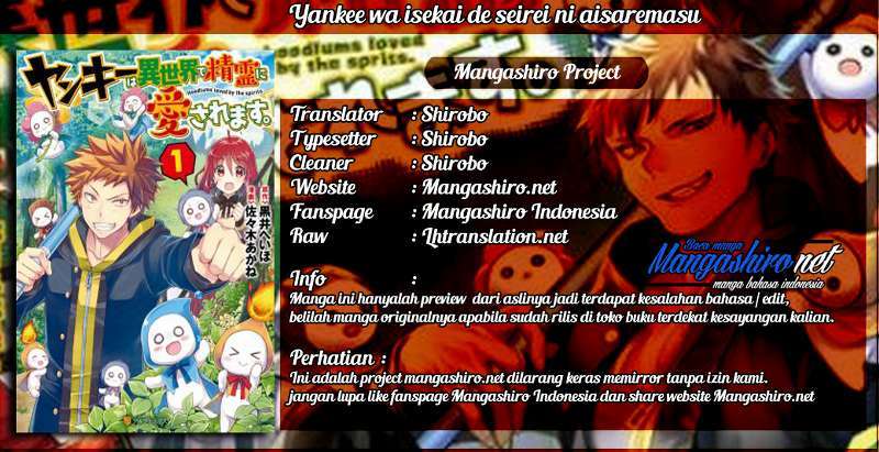 Yankee wa Isekai de Seirei ni Aisaremasu Chapter 15 Bahasa Indonesia