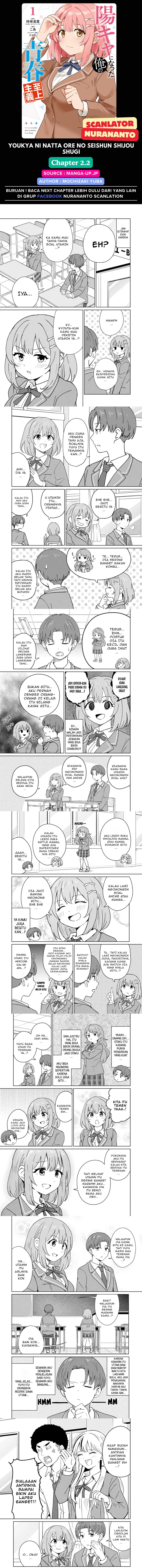 Youkya ni Natta Ore no Seishun Shijou Shugi Chapter 02.2 Bahasa Indonesia
